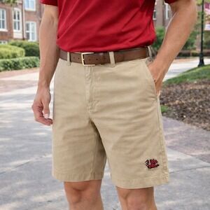 NCAA South Carolina Gamecocks Khaki Cotton Shorts Men's XL 40-42 9 Inch Inseam